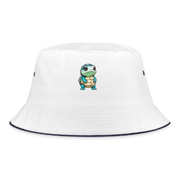 Cuddly turtle cartoon - Bucket Hat - white/navy - Front
