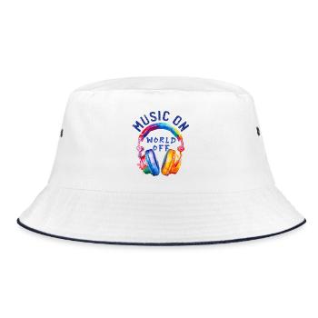 Music On World Off - Casque - Cadeau musicien - Bob - blanc/marine - Devant