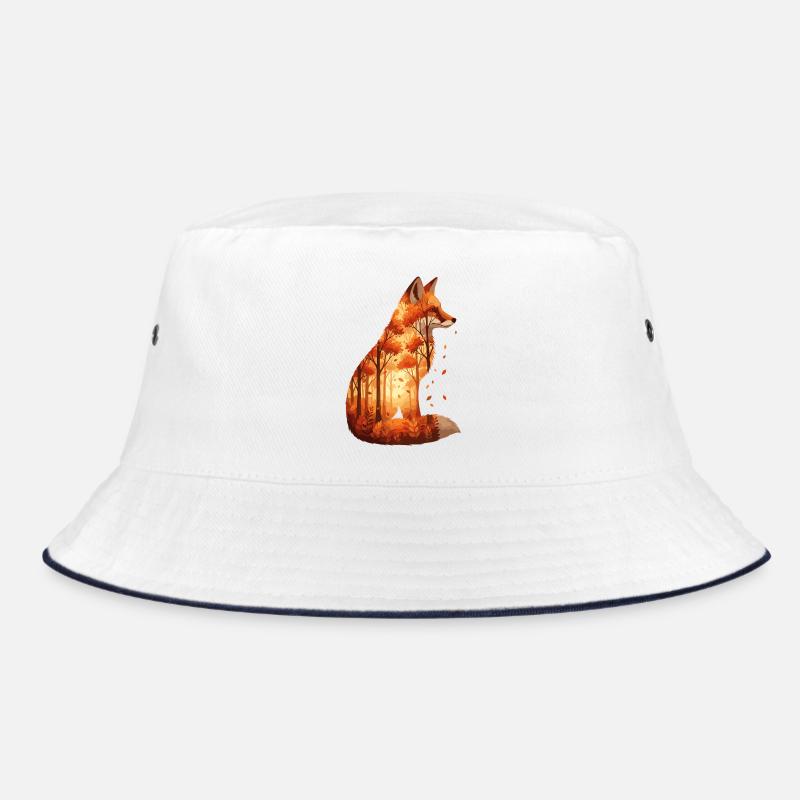 Cozy Autumn Fox Design - Nature & Forest Bucket Hat