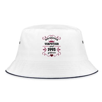 1995 Plasterer Birthday colleague plasterer - Bucket Hat - white/navy - Front