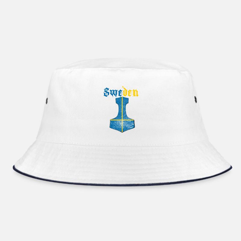 Sweden Flag – Mjölnir Thorhammer Design Bucket Hat