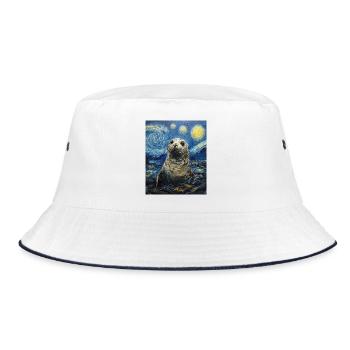 Robbe Van Gogh Style Starry Night - Bucket Hat - white/navy - Front