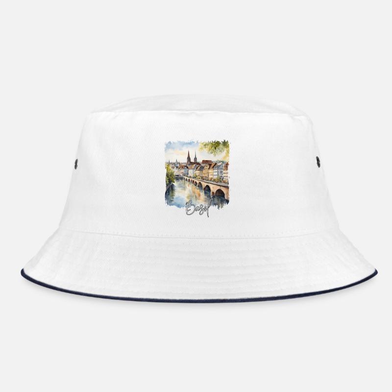Basel Aquarell, Basel Schweiz Bucket Hat