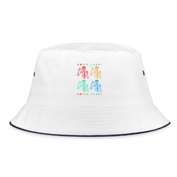 Arm Fracture Halloween Skeleton Bone Bone Fracture - Bucket Hat - white/navy - Front