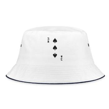 Three spades - Bucket Hat - white/navy - Front