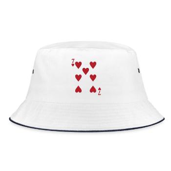 Seven Hearts Double Head Card Rome Poker - Bucket Hat - white/navy - Front