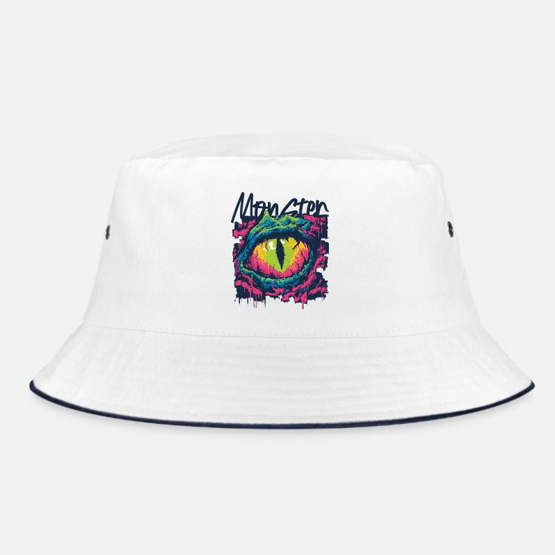 Neon-Drachenaugen-Graffiti Bucket Hat