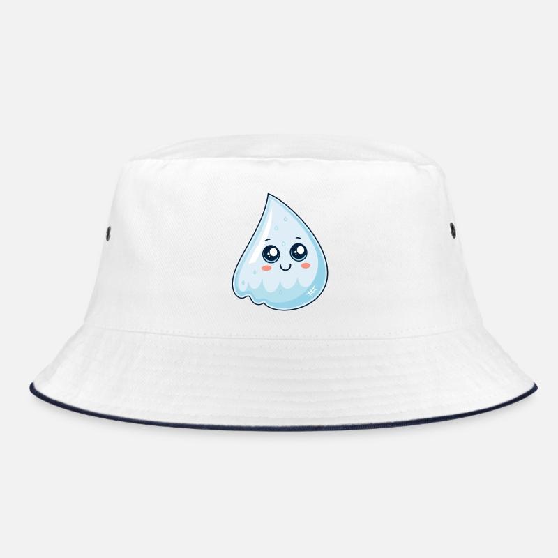 Smiling Blue Kawaii Drop Bucket Hat