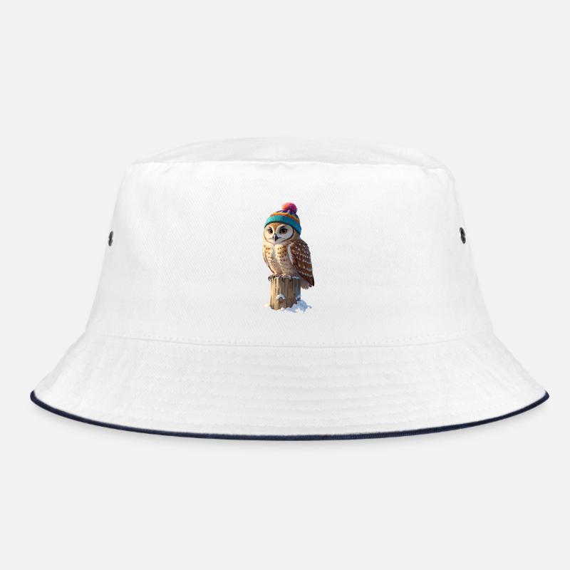 Eule mit buntem Winterhut Bucket Hat