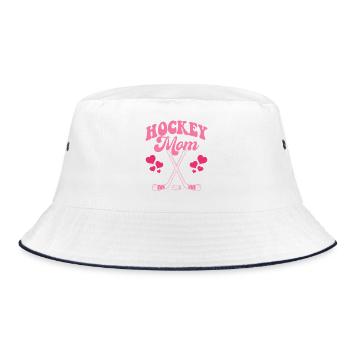 hockey mom - Bucket Hat - white/navy - Front