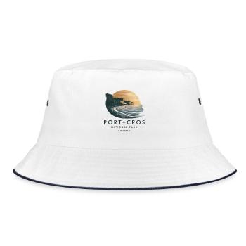 Nationaler Naturpark Port-Cros Mittelmeerinsel - Bucket Hat - Weiß/Navy - Vorne