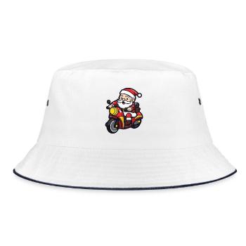 Weihnachtsmann Santa Fahrzeug - Bucket Hat - Weiß/Navy - Vorne
