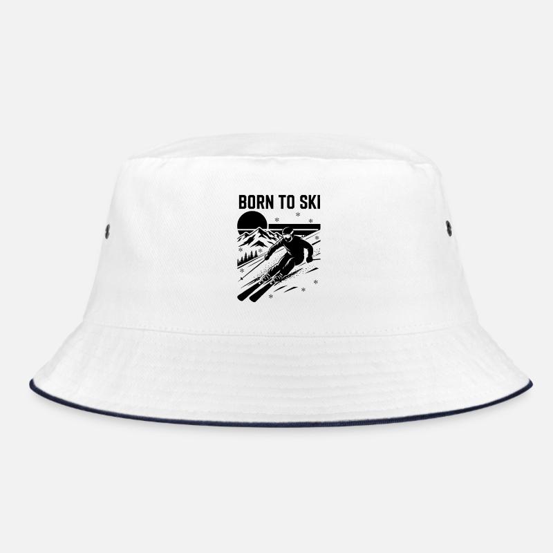 Citation de ski Born to Ski - Bob - blanc/marine