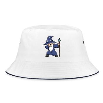 Dabbing Wizard – Funny Wizard Design - Bucket Hat - white/navy - Front