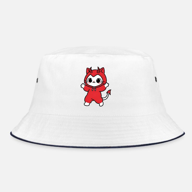Cat Devil Kapuzenpullover Rot Bucket Hat