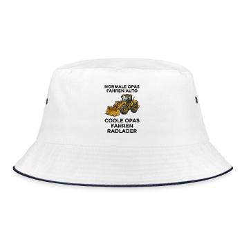 Cool Grandpas Drive Wheel Loader – Funny Grandpa Gift - Bucket Hat - white/navy - Front