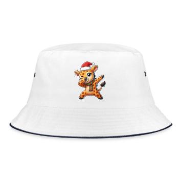 Cute Giraffe Christmas Hat Christmas Lust - Bucket Hat - white/navy - Front