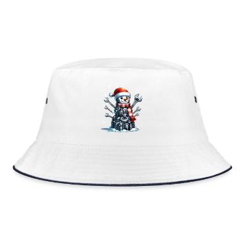 MEchanic Christmas Sports Santa Claus - Bucket Hat - white/navy - Front