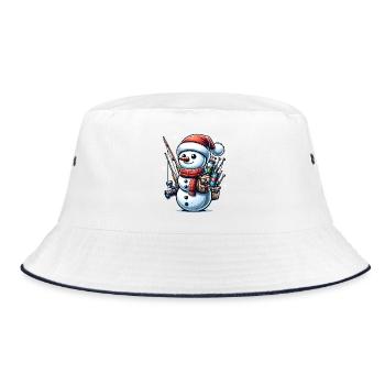 FIshing Christmas Sports Santa Claus - Bucket Hat - white/navy - Front