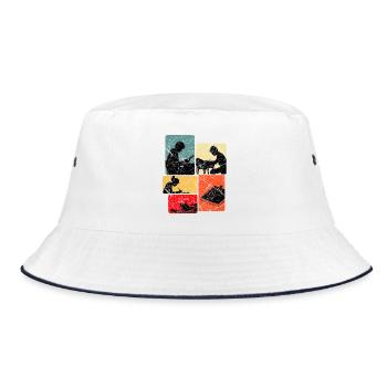 Schriftsteller Autor Schreiber Schreiben Geschenk - Bucket Hat - Weiß/Navy - Vorne