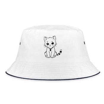 Chat Chaton Chat Chemise Cadeau - Bob - blanc/marine - Devant