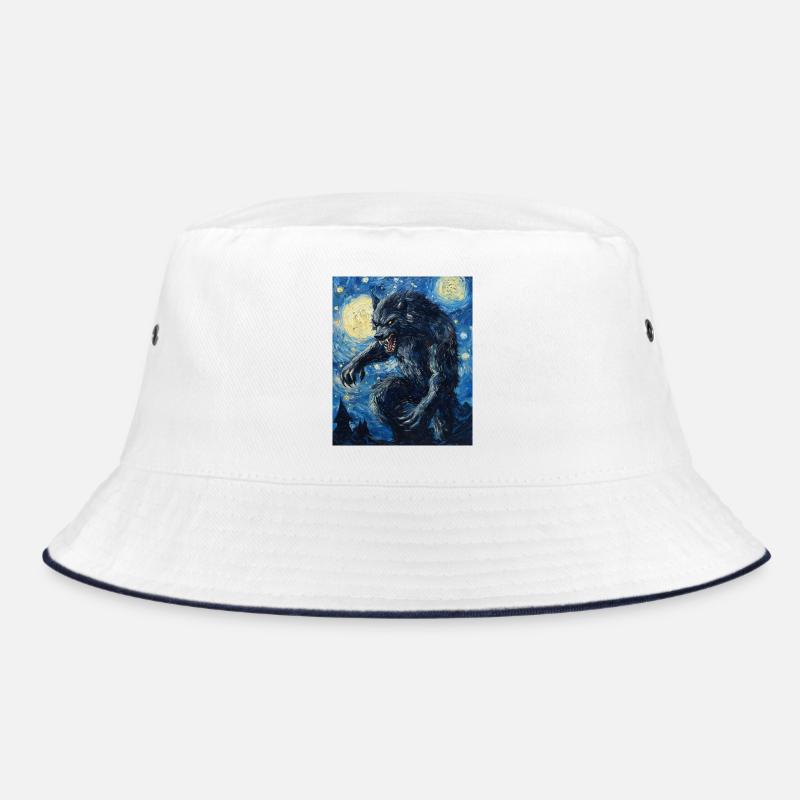 Werwolf Wolf Van Gogh Style Bucket Hat