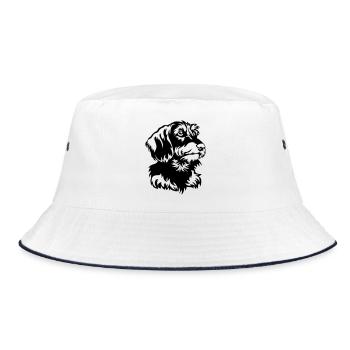 Tête de teckel - Bob - blanc/marine - Devant