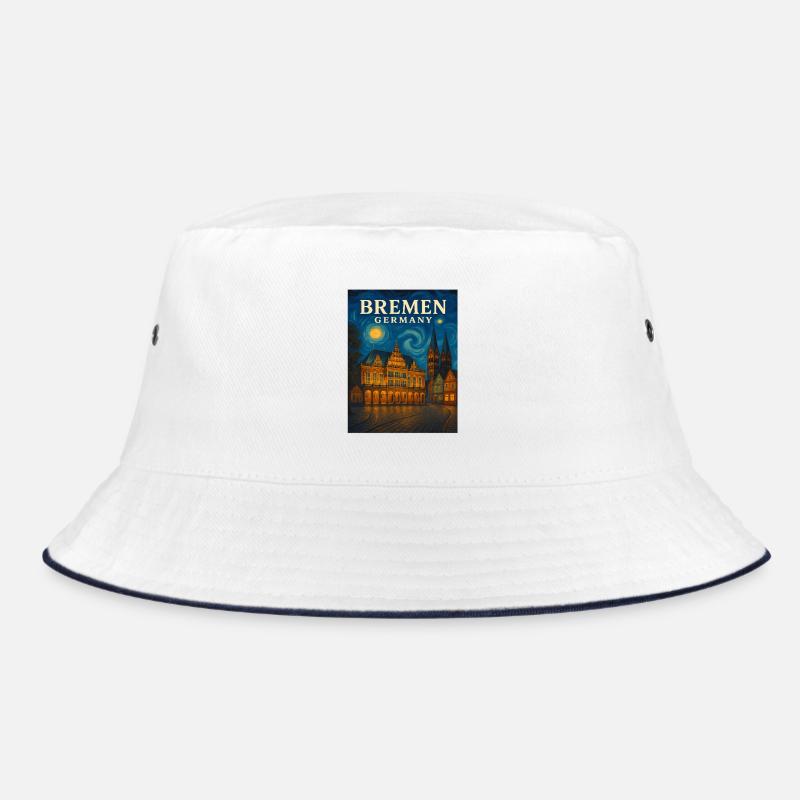 Bremen Night Light Skyline Bucket Hat