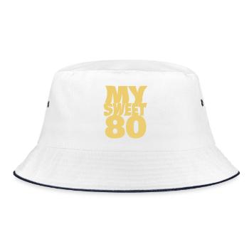80 - Bucket Hat - white/navy - Front