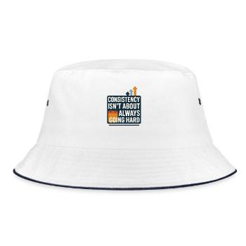 Bei der Konstanz geht es nicht darum, immer hart zu arbeiten - Bucket Hat - Weiß/Navy - Vorne