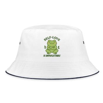 Grenouille d’amour de soi – Design d’amour de soi - Bob - blanc/marine - Devant