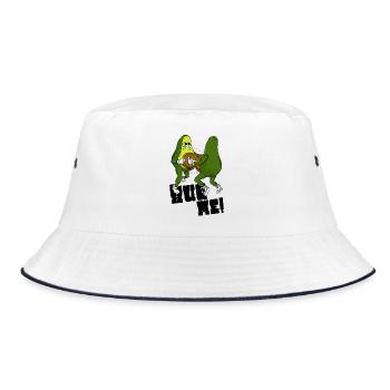 Avocado Liebe - Bucket Hat - Weiß/Navy - Vorne