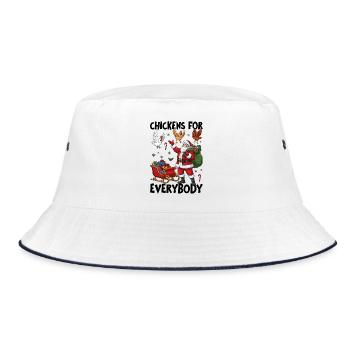 Chickens for Everybody - Bucket Hat - white/navy - Front