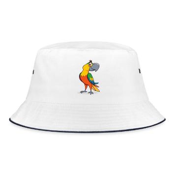 Colorful Parrot Cartoon - Bucket Hat - white/navy - Front