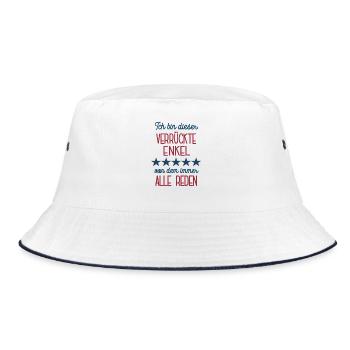Ich Bin Der Verrückte Enkel Lustig Geburtstag Idee - Bucket Hat - Weiß/Navy - Vorne