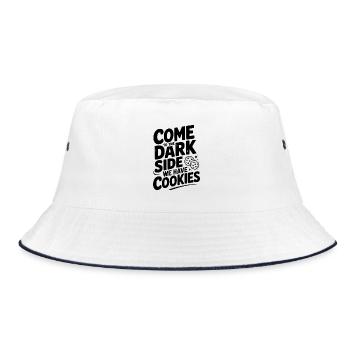 Kommen Sie zur dunklen Seite, wir haben Kekse - Bucket Hat - Weiß/Navy - Vorne