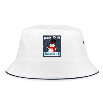 Chillin’ with my snowmies– Winter Design - Bucket Hat - Weiß/Navy - Vorne