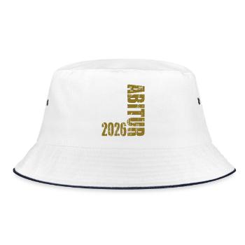 Abitur 2026 - Bucket Hat - Weiß/Navy - Vorne