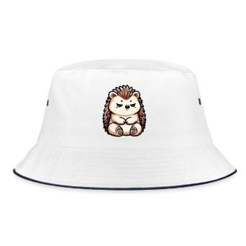 Hedgehog Hedgehog Lover Hedgehog Owner Hedgehog Keeper Stinger - Bucket Hat - white/navy - Front