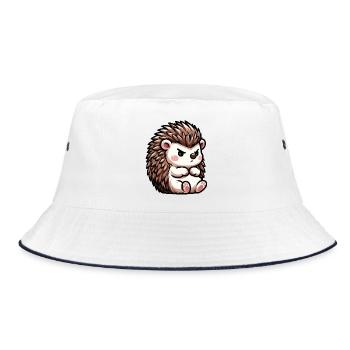 Hedgehog Hedgehog Lover Hedgehog Owner Hedgehog Keeper Stinger - Bucket Hat - white/navy - Front