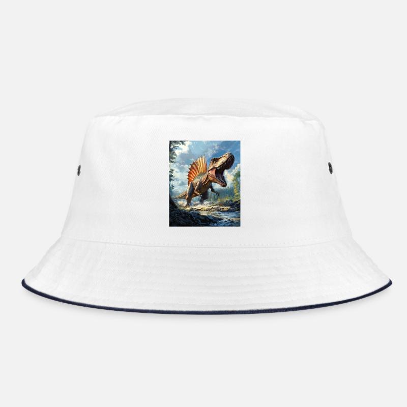 Spinosaurus - Bucket Hat - Weiß/Navy