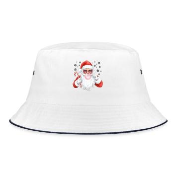 Santa Bubble Gum Pink - Bucket Hat - Weiß/Navy - Vorne