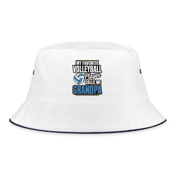 Volleyball Grandpa - Favorite Player Design - Bucket Hat - white/navy - Front