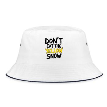 Ne mangez pas la neige jaune après-ski dicton - Bob - blanc/marine - Devant