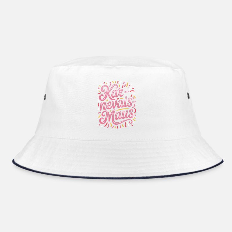 Karnevalsmaus Karneval Köln Kölner Karnevals Maus - Bucket Hat - Weiß/Navy