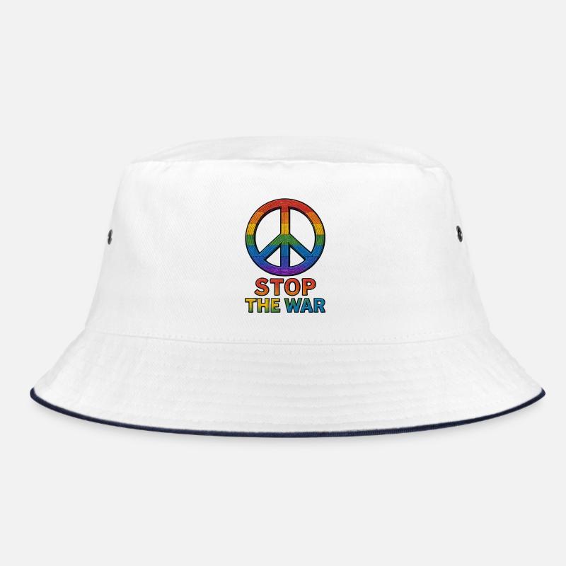 Peace Sign Rainbow – Stop The War Design Bucket Hat