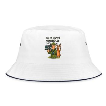 Alles Unter Kontrolle Jagd - Bucket Hat - Weiß/Navy - Vorne