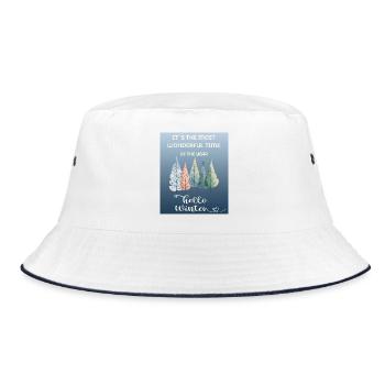 It’s the Most Wonderful Time of the Year – Winter - Bucket Hat - Weiß/Navy - Vorne