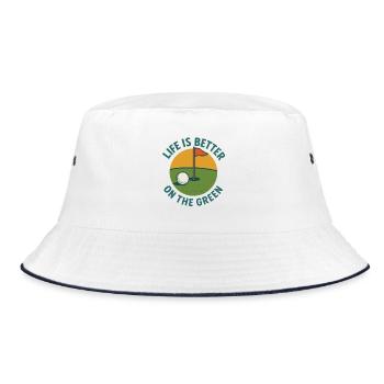 Life Is Better On The Green Golf Lover - Bucket Hat - white/navy - Front