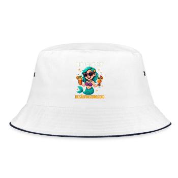 The location is drunken, mermaid - Bucket Hat - white/navy - Front